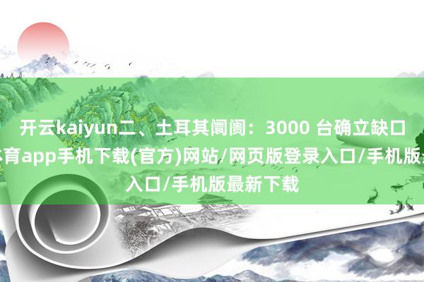 开云kaiyun二、土耳其阛阓：3000 台确立缺口-kai云体育app手机下载(官方)网站/网页版登录入口/手机版最新下载