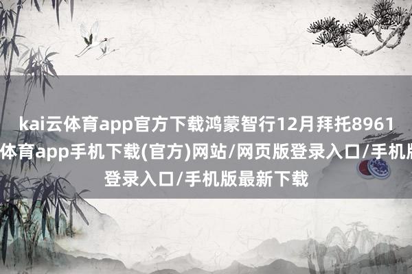 kai云体育app官方下载鸿蒙智行12月拜托89611台-kai云体育app手机下载(官方)网站/网页版登录入口/手机版最新下载